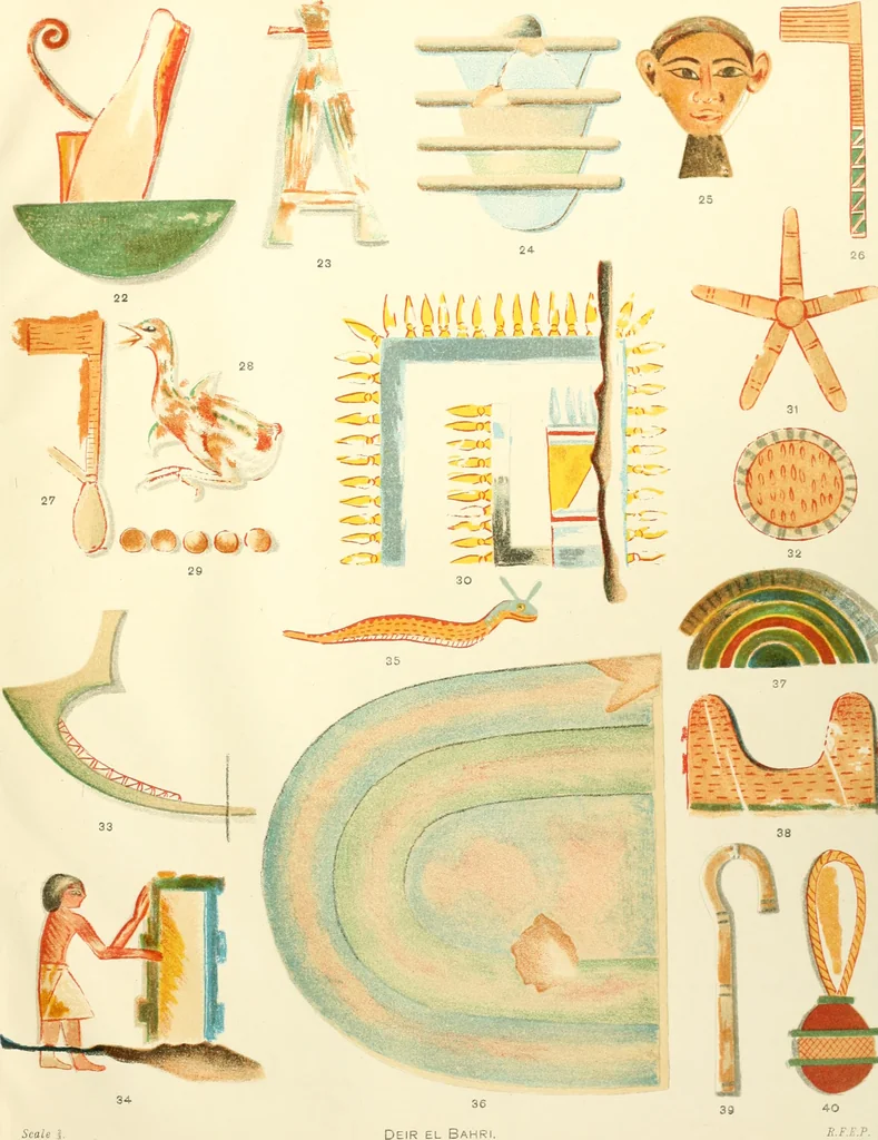 An illustration from A collection of hieroglyphs : a contribution to the history of Egyptian writing, 1898, leaf 96