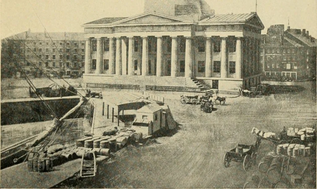 An illustration from A collection of interesting and historic prints : being a brief presentation of some of the originals and reproductions in the possession of the State Street Trust Company, 1909, leaf 14