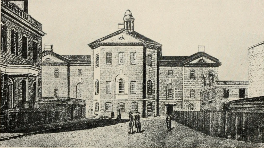 An illustration from A collection of interesting and historic prints : being a brief presentation of some of the originals and reproductions in the possession of the State Street Trust Company, 1909, leaf 33