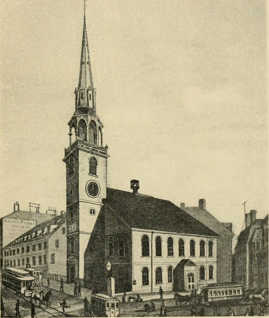 An illustration from A collection of interesting and historic prints : being a brief presentation of some of the originals and reproductions in the possession of the State Street Trust Company, 1909, leaf 42
