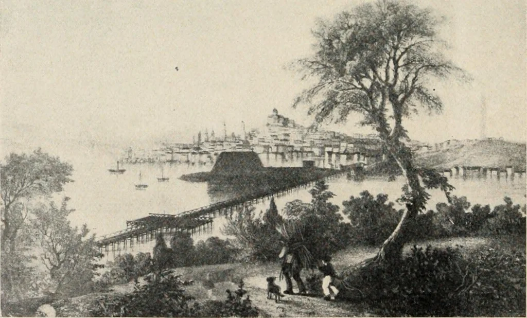 An illustration from A collection of interesting and historic prints : being a brief presentation of some of the originals and reproductions in the possession of the State Street Trust Company, 1909, leaf 47