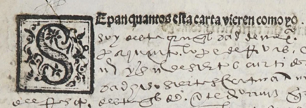 An illustration from [Collection of Mexican legal forms], leaf 45