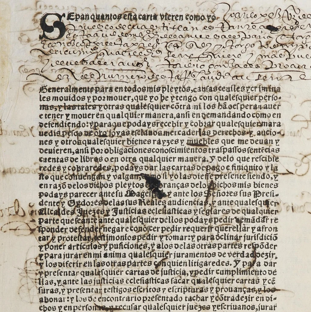 An illustration from [Collection of Mexican legal forms], leaf 71