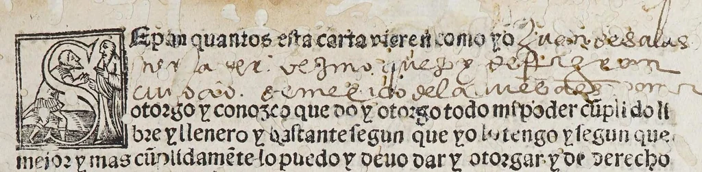 An illustration from [Collection of Mexican legal forms], leaf 75