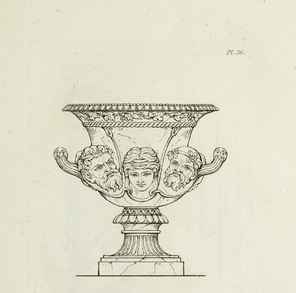 An illustration from A collection of vases, altars, paterae, tripods, candelabra sarcophagi, &c. from various museums and collections : engraved on 170 plates, 1814, leaf 102