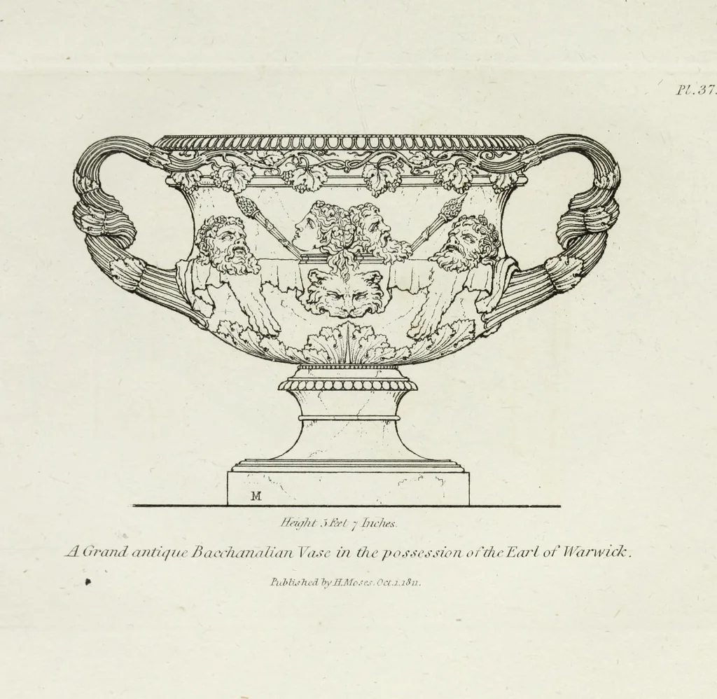 An illustration from A collection of vases, altars, paterae, tripods, candelabra sarcophagi, &c. from various museums and collections : engraved on 170 plates, 1814, leaf 104