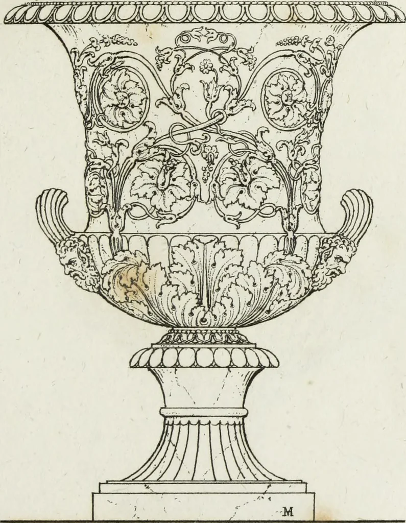 An illustration from A collection of vases, altars, paterae, tripods, candelabra sarcophagi, &c. from various museums and collections : engraved on 170 plates, 1814, leaf 114