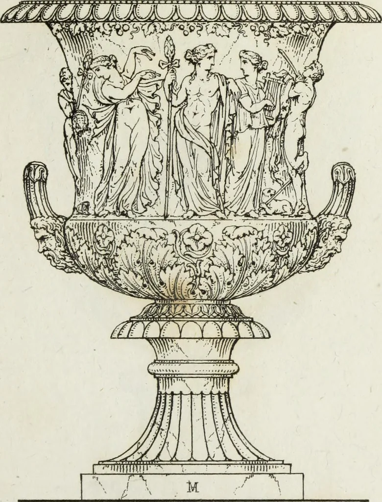 An illustration from A collection of vases, altars, paterae, tripods, candelabra sarcophagi, &c. from various museums and collections : engraved on 170 plates, 1814, leaf 120