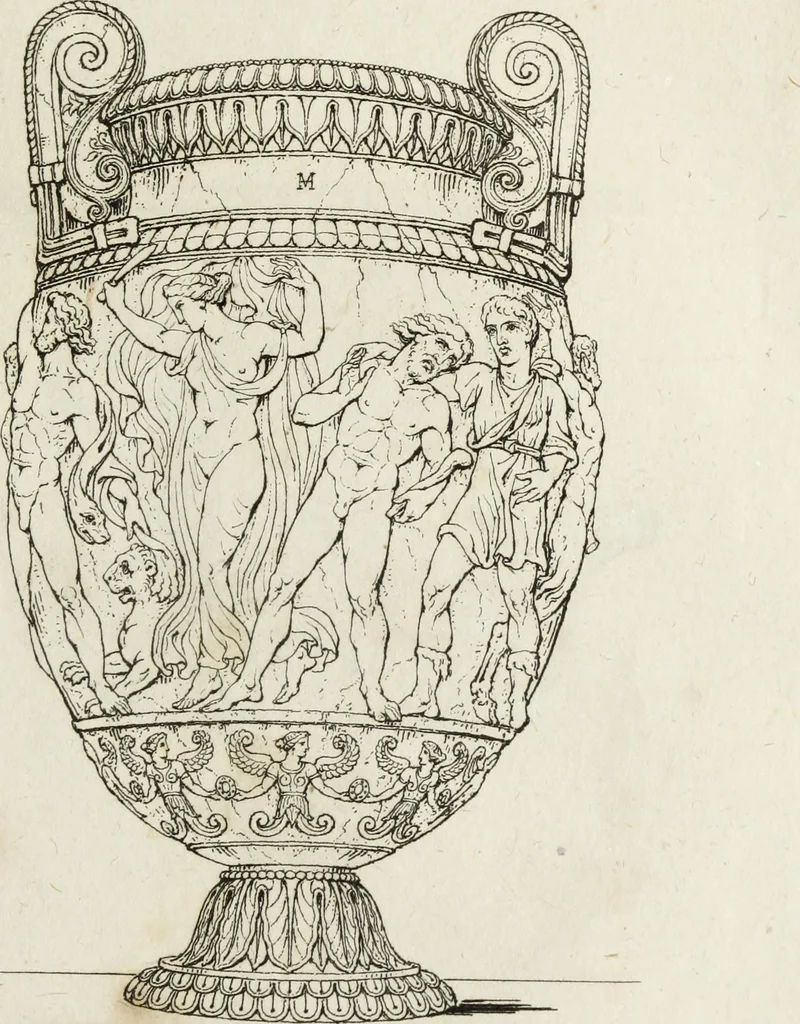 An illustration from A collection of vases, altars, paterae, tripods, candelabra sarcophagi, &c. from various museums and collections : engraved on 170 plates, 1814, leaf 124