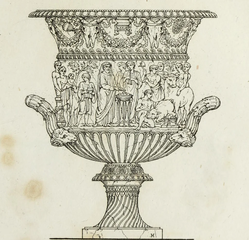 An illustration from A collection of vases, altars, paterae, tripods, candelabra sarcophagi, &c. from various museums and collections : engraved on 170 plates, 1814, leaf 126
