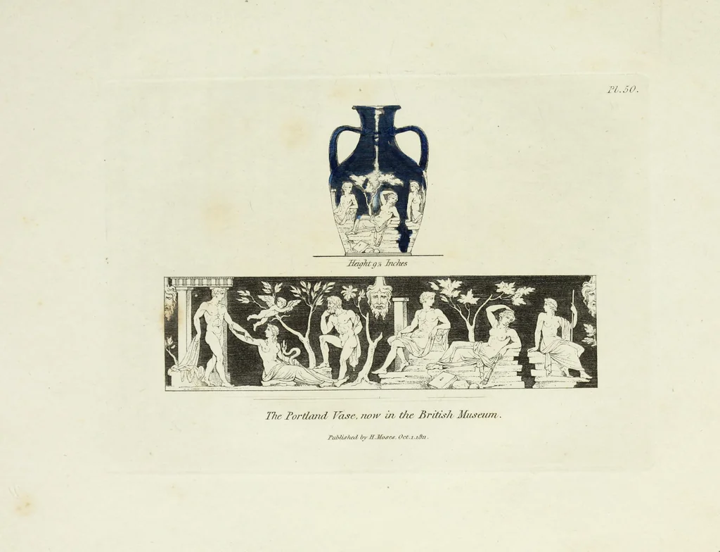 An illustration from A collection of vases, altars, paterae, tripods, candelabra sarcophagi, &c. from various museums and collections : engraved on 170 plates, 1814, leaf 130