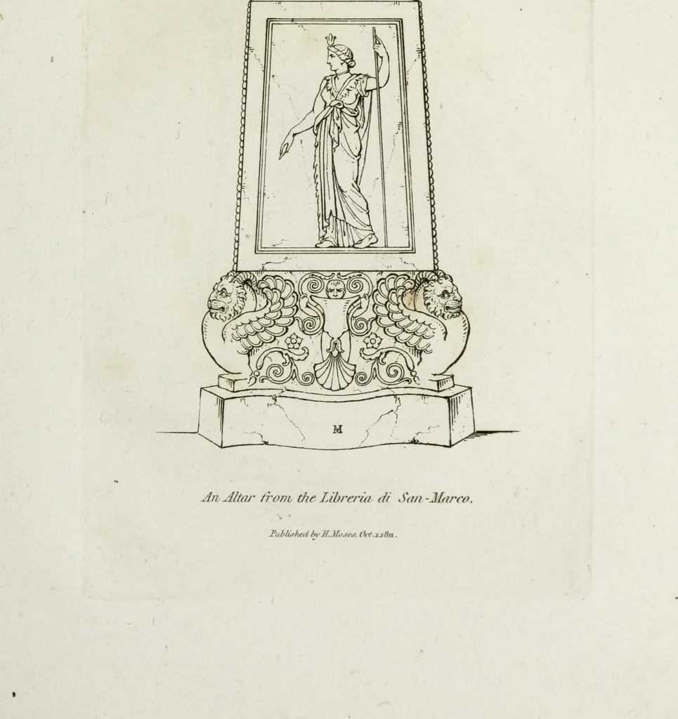 An illustration from A collection of vases, altars, paterae, tripods, candelabra sarcophagi, &c. from various museums and collections : engraved on 170 plates, 1814, leaf 146
