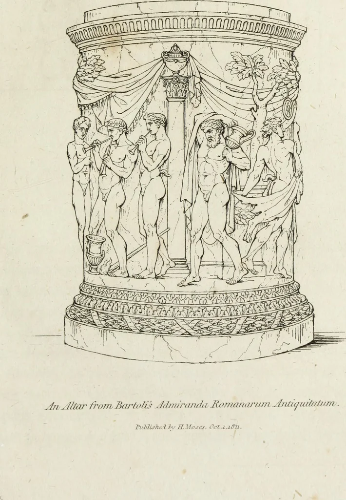 An illustration from A collection of vases, altars, paterae, tripods, candelabra sarcophagi, &c. from various museums and collections : engraved on 170 plates, 1814, leaf 160