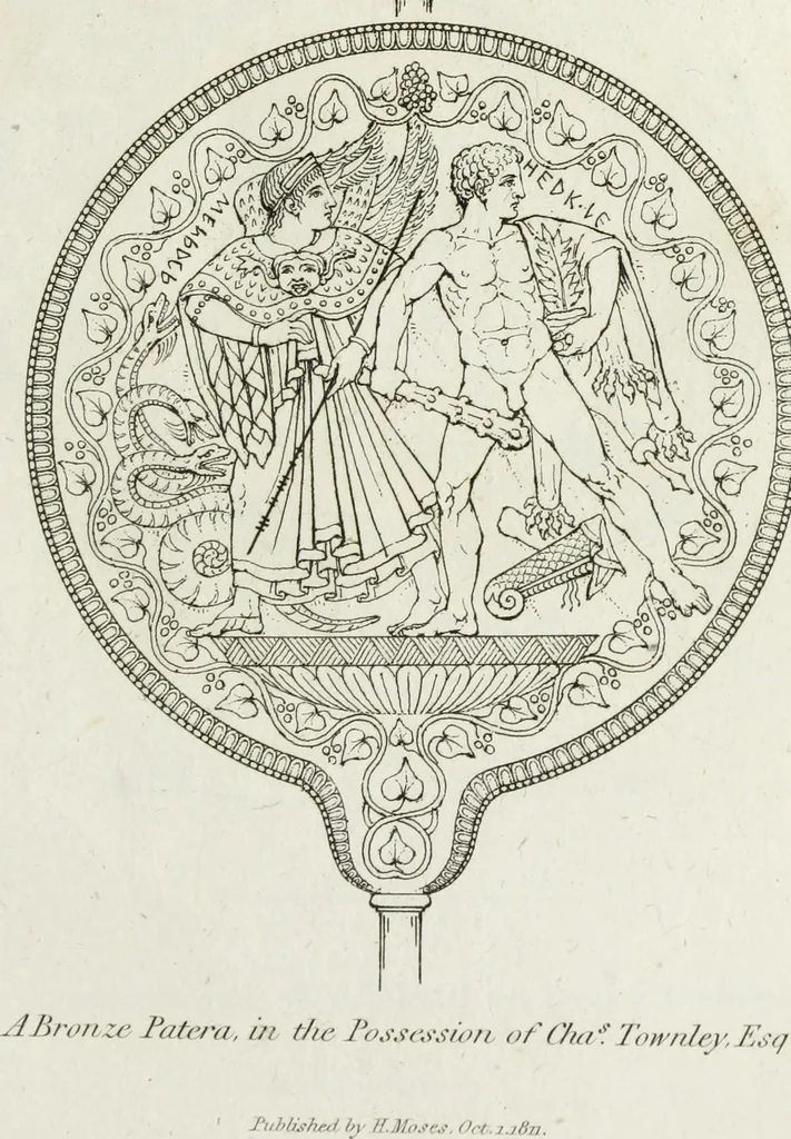 An illustration from A collection of vases, altars, paterae, tripods, candelabra sarcophagi, &c. from various museums and collections : engraved on 170 plates, 1814, leaf 172