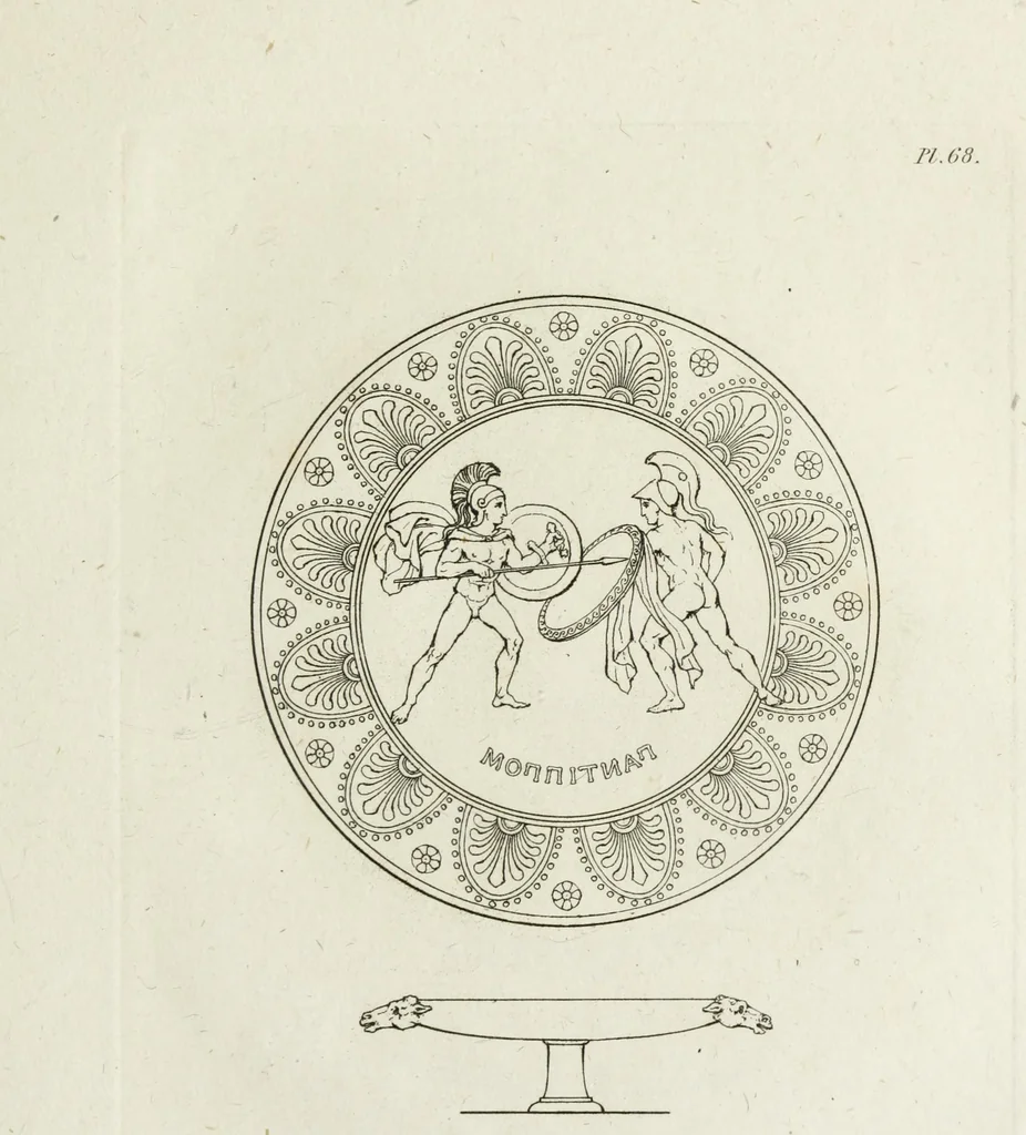 An illustration from A collection of vases, altars, paterae, tripods, candelabra sarcophagi, &c. from various museums and collections : engraved on 170 plates, 1814, leaf 174