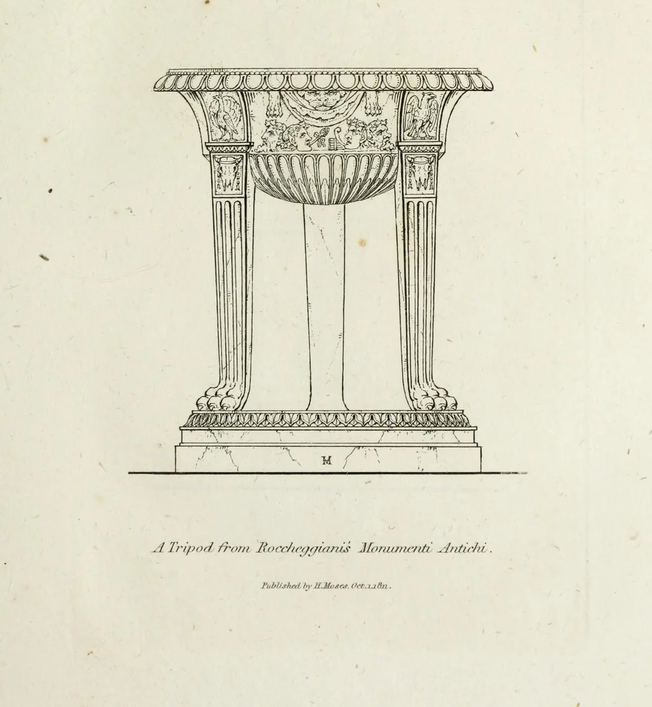 An illustration from A collection of vases, altars, paterae, tripods, candelabra sarcophagi, &c. from various museums and collections : engraved on 170 plates, 1814, leaf 192