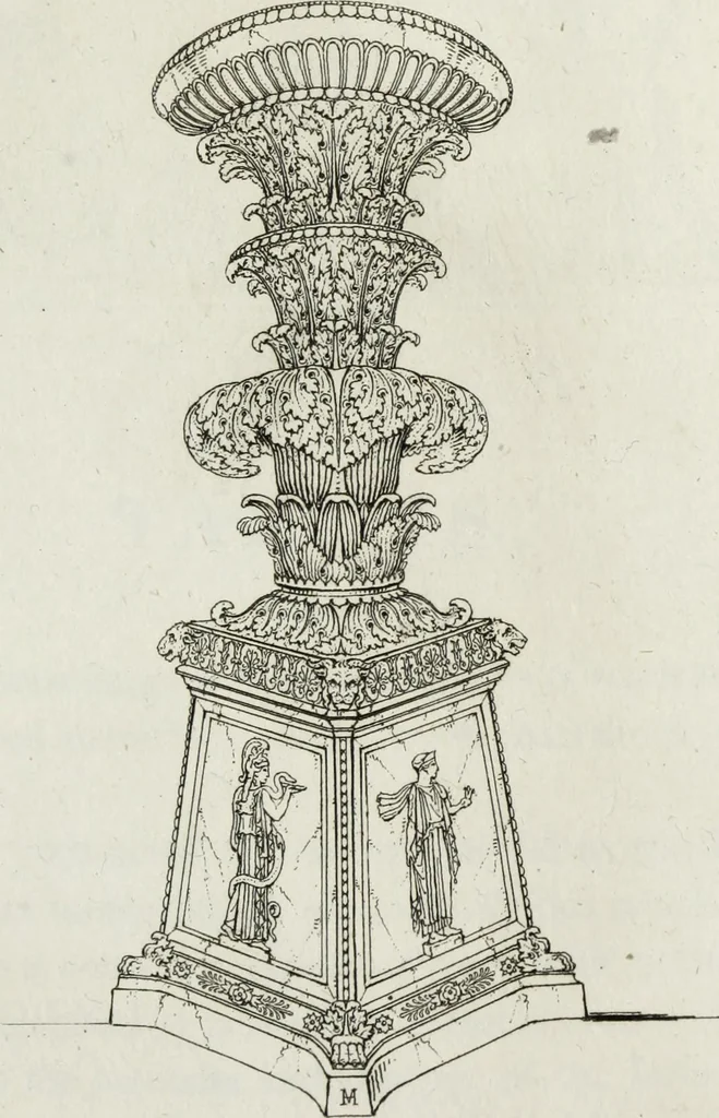 An illustration from A collection of vases, altars, paterae, tripods, candelabra sarcophagi, &c. from various museums and collections : engraved on 170 plates, 1814, leaf 244