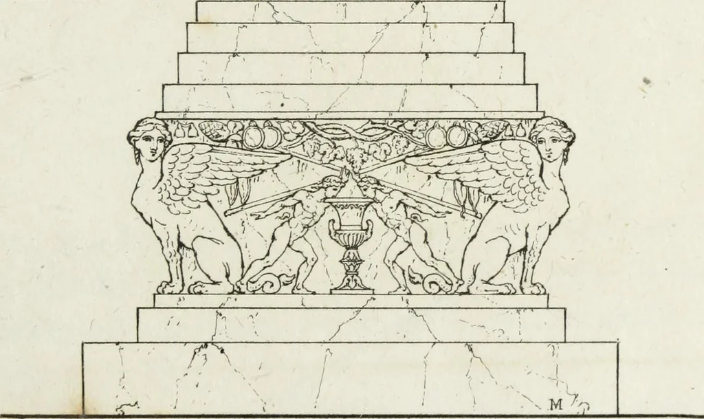 An illustration from A collection of vases, altars, paterae, tripods, candelabra sarcophagi, &c. from various museums and collections : engraved on 170 plates, 1814, leaf 252