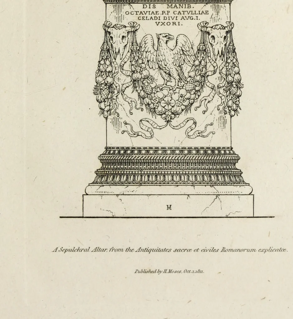 An illustration from A collection of vases, altars, paterae, tripods, candelabra sarcophagi, &c. from various museums and collections : engraved on 170 plates, 1814, leaf 266