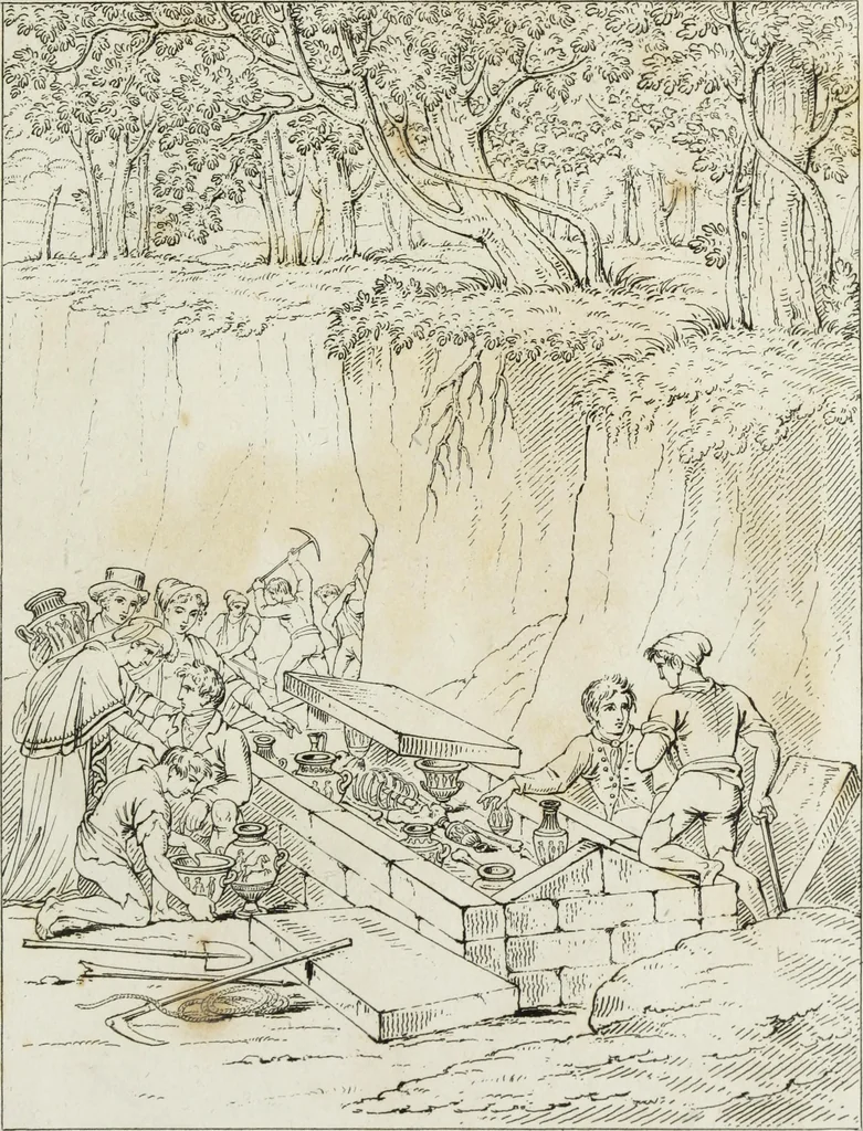 An illustration from A collection of vases, altars, paterae, tripods, candelabra sarcophagi, &c. from various museums and collections : engraved on 170 plates, 1814, leaf 284