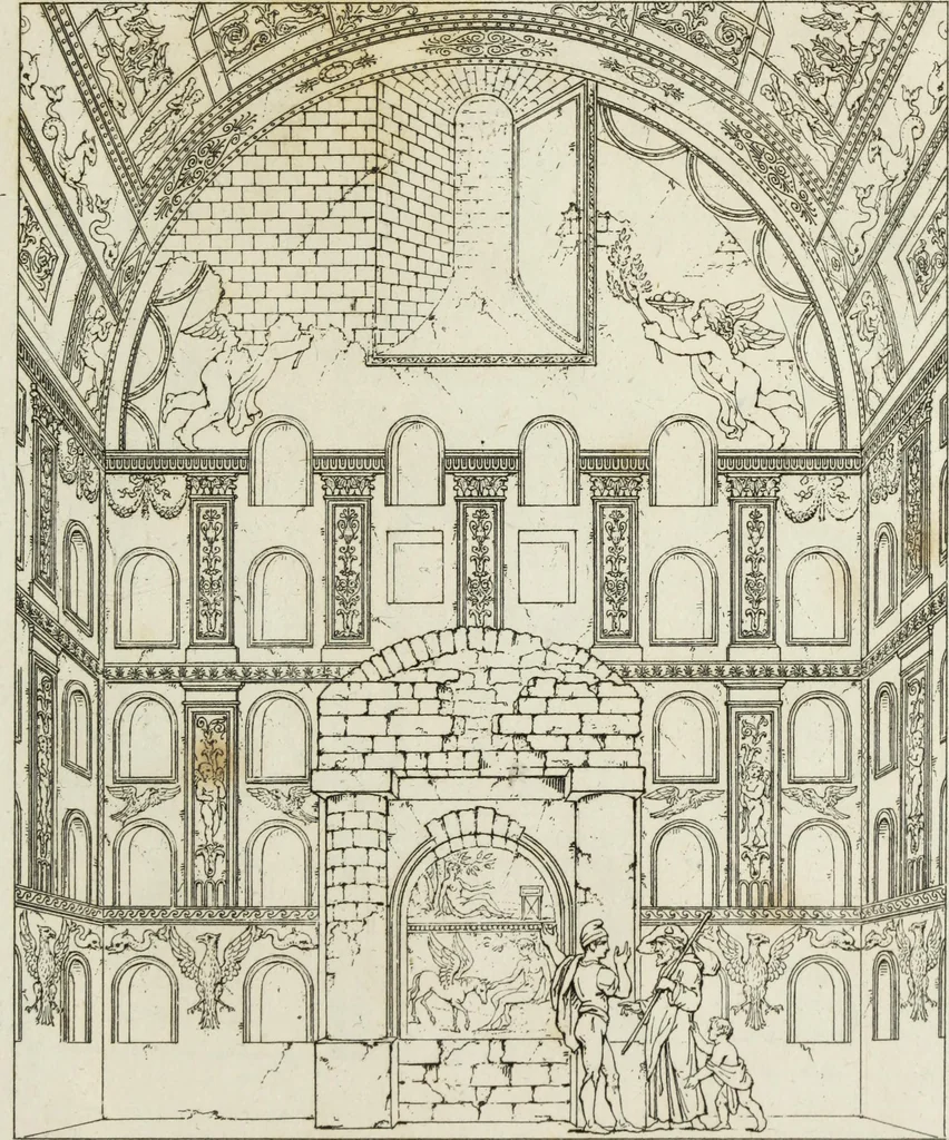 An illustration from A collection of vases, altars, paterae, tripods, candelabra sarcophagi, &c. from various museums and collections : engraved on 170 plates, 1814, leaf 314