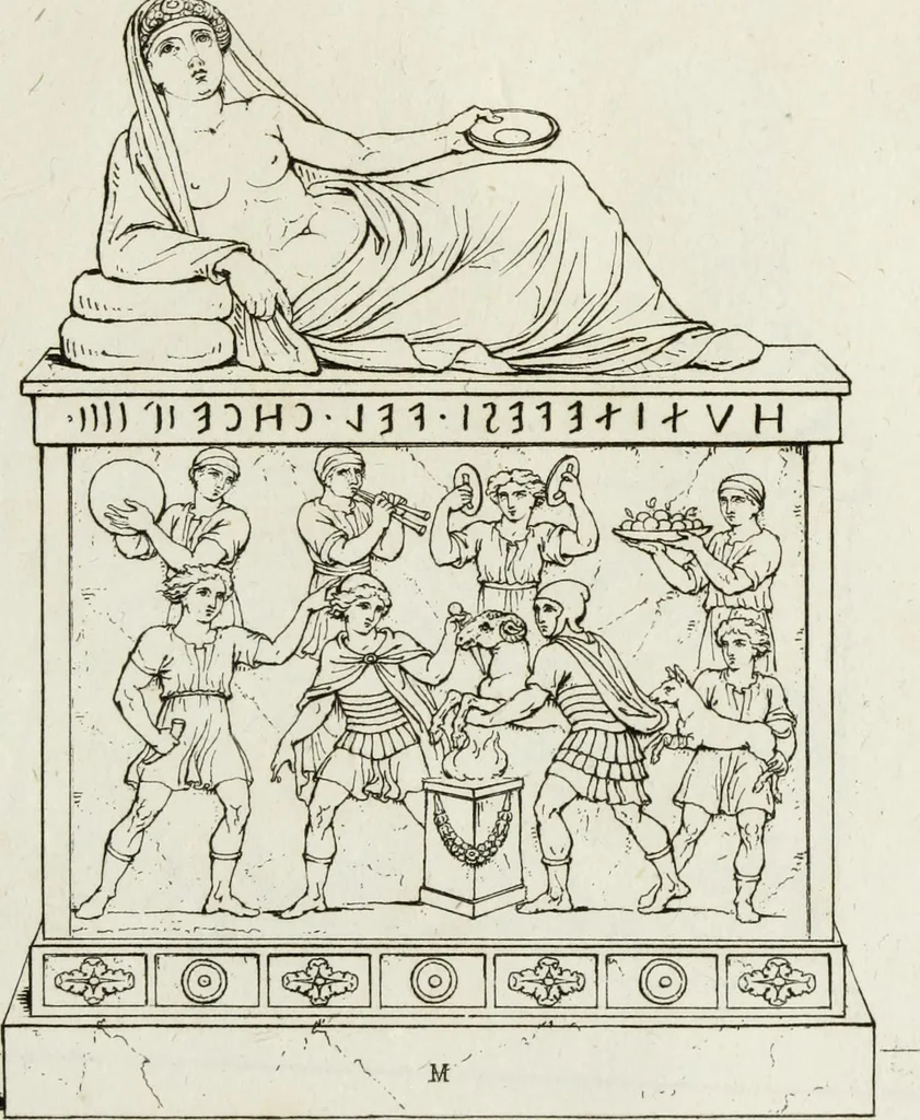 An illustration from A collection of vases, altars, paterae, tripods, candelabra sarcophagi, &c. from various museums and collections : engraved on 170 plates, 1814, leaf 326