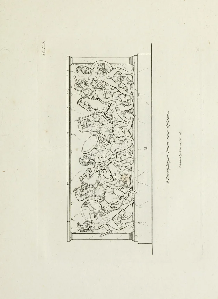 An illustration from A collection of vases, altars, paterae, tripods, candelabra sarcophagi, &c. from various museums and collections : engraved on 170 plates, 1814, leaf 344