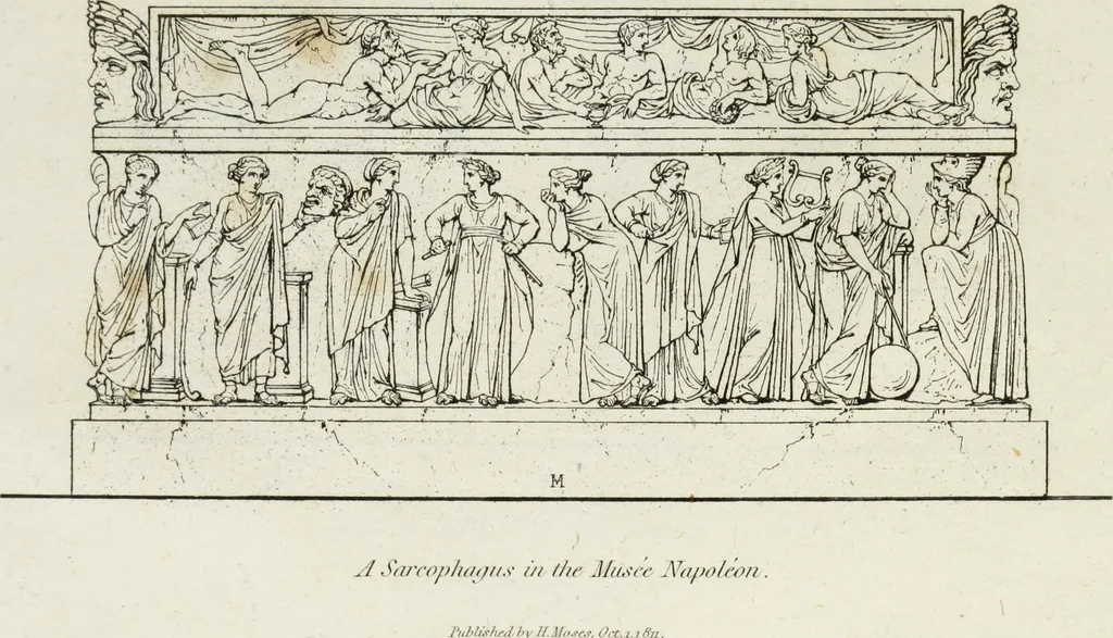 An illustration from A collection of vases, altars, paterae, tripods, candelabra sarcophagi, &c. from various museums and collections : engraved on 170 plates, 1814, leaf 348