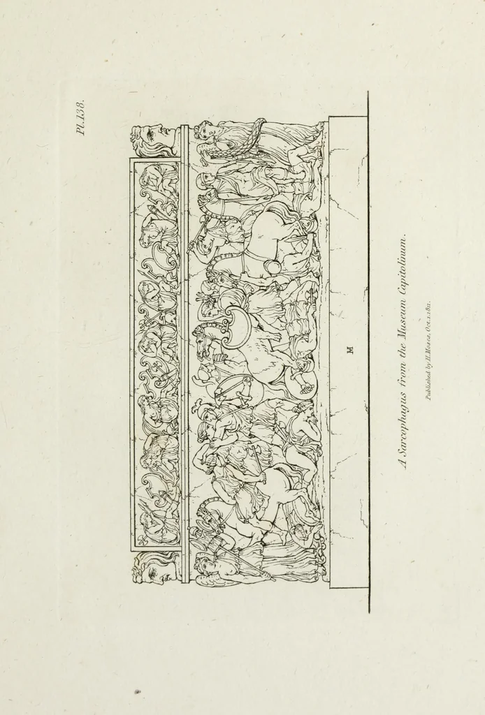 An illustration from A collection of vases, altars, paterae, tripods, candelabra sarcophagi, &c. from various museums and collections : engraved on 170 plates, 1814, leaf 354