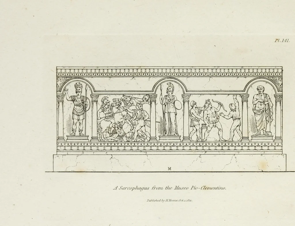 An illustration from A collection of vases, altars, paterae, tripods, candelabra sarcophagi, &c. from various museums and collections : engraved on 170 plates, 1814, leaf 360