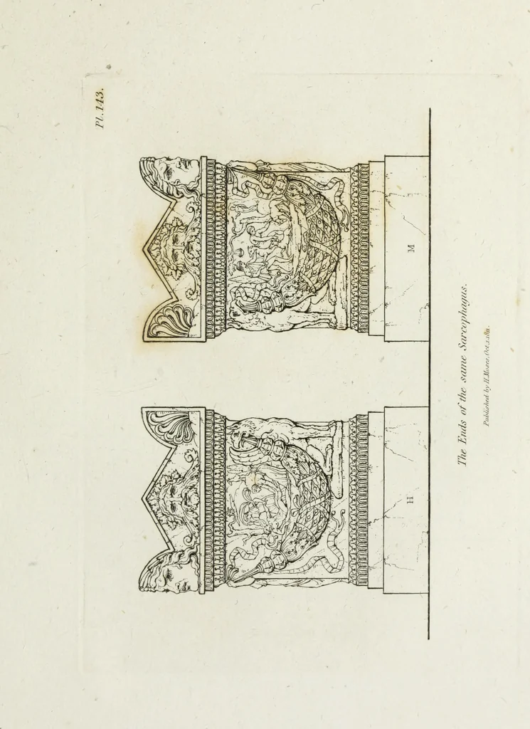 An illustration from A collection of vases, altars, paterae, tripods, candelabra sarcophagi, &c. from various museums and collections : engraved on 170 plates, 1814, leaf 364