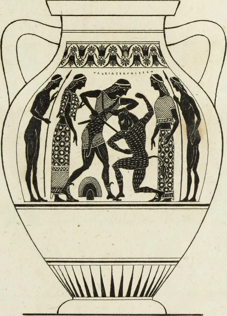 An illustration from A collection of vases, altars, paterae, tripods, candelabra sarcophagi, &c. from various museums and collections : engraved on 170 plates, 1814, leaf 40