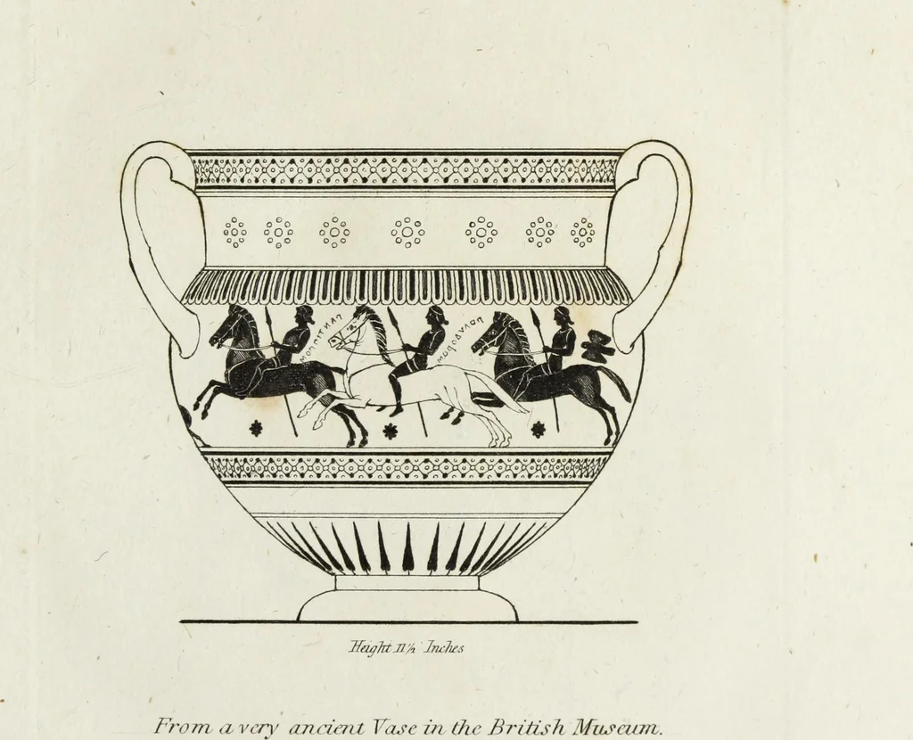 An illustration from A collection of vases, altars, paterae, tripods, candelabra sarcophagi, &c. from various museums and collections : engraved on 170 plates, 1814, leaf 42