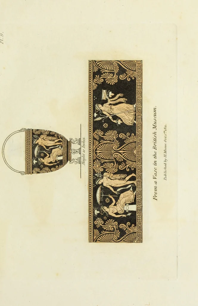 An illustration from A collection of vases, altars, paterae, tripods, candelabra sarcophagi, &c. from various museums and collections : engraved on 170 plates, 1814, leaf 48