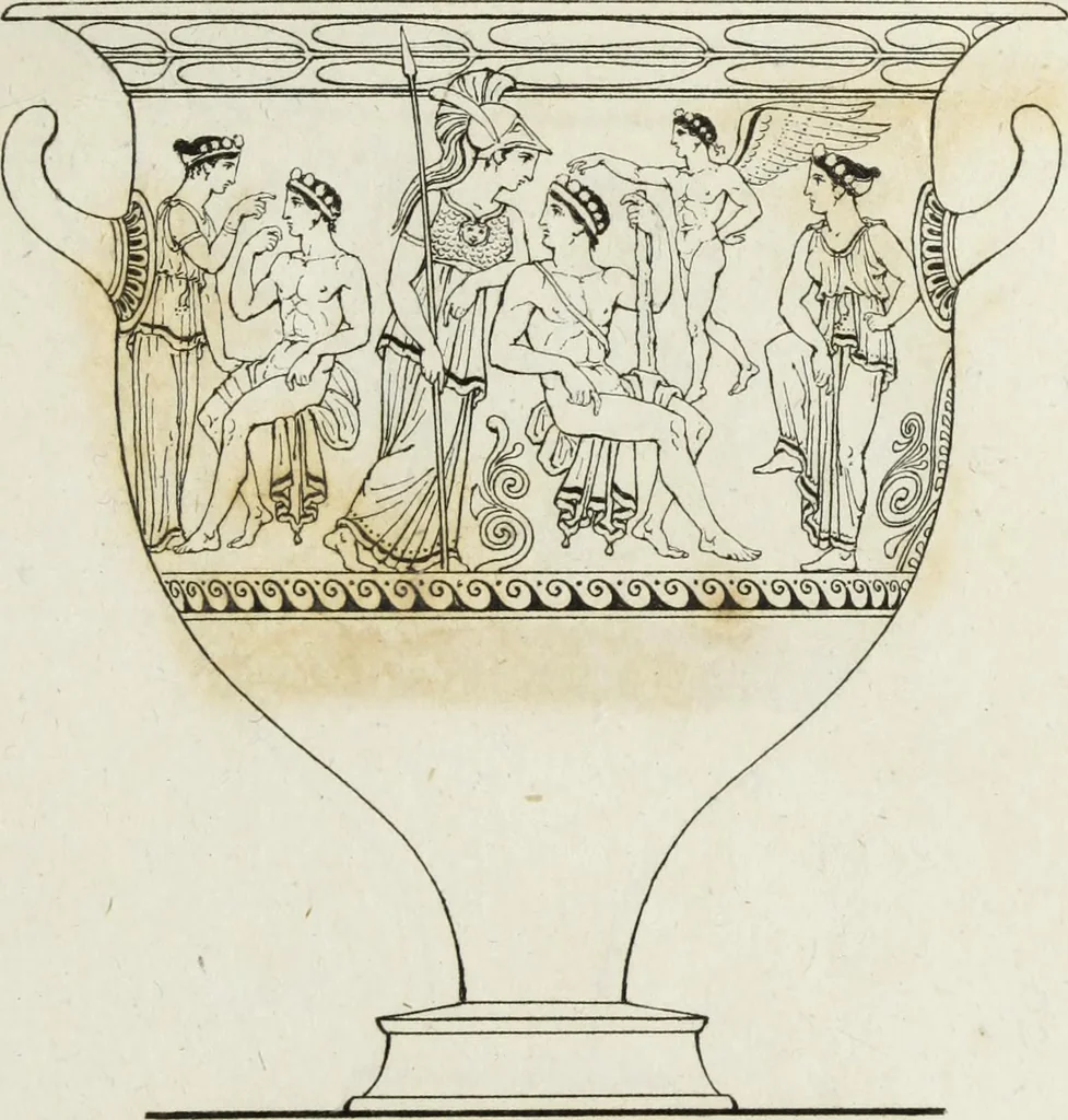 An illustration from A collection of vases, altars, paterae, tripods, candelabra sarcophagi, &c. from various museums and collections : engraved on 170 plates, 1814, leaf 56