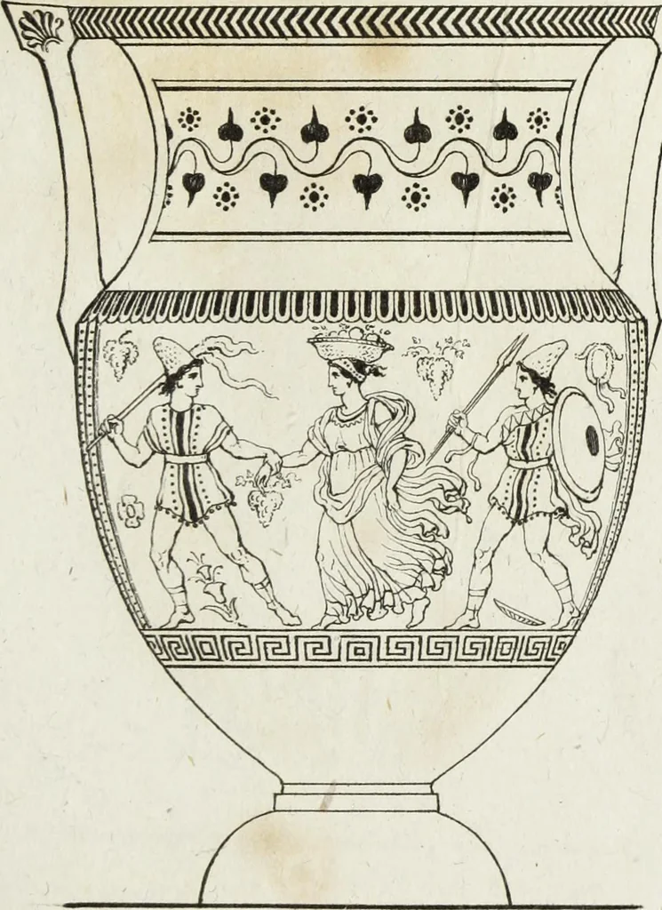 An illustration from A collection of vases, altars, paterae, tripods, candelabra sarcophagi, &c. from various museums and collections : engraved on 170 plates, 1814, leaf 64