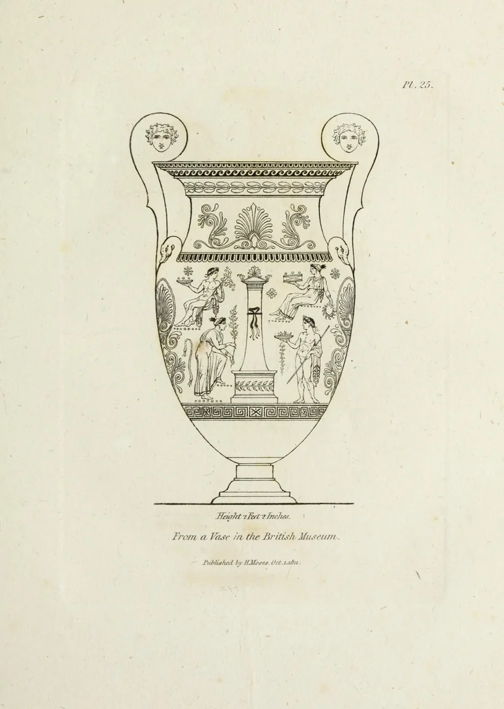 An illustration from A collection of vases, altars, paterae, tripods, candelabra sarcophagi, &c. from various museums and collections : engraved on 170 plates, 1814, leaf 80