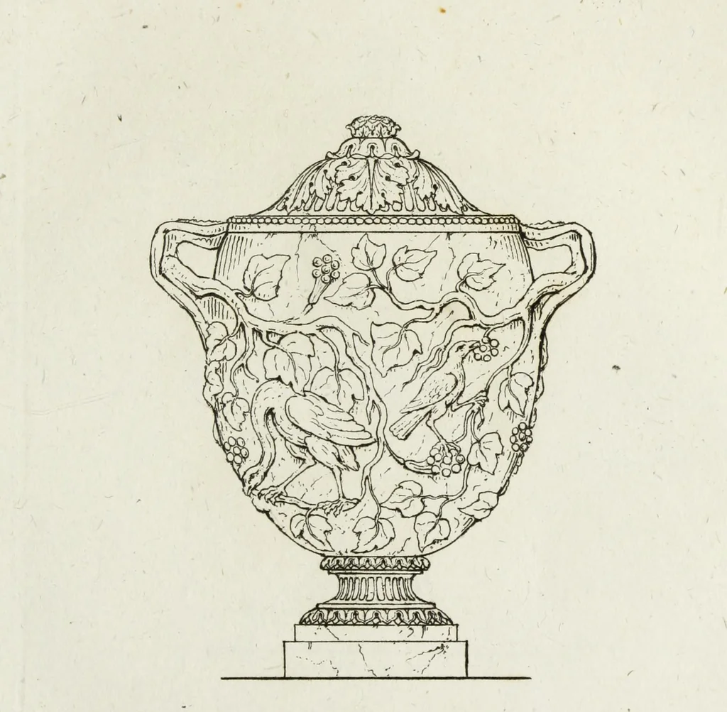 An illustration from A collection of vases, altars, paterae, tripods, candelabra sarcophagi, &c. from various museums and collections : engraved on 170 plates, 1814, leaf 86