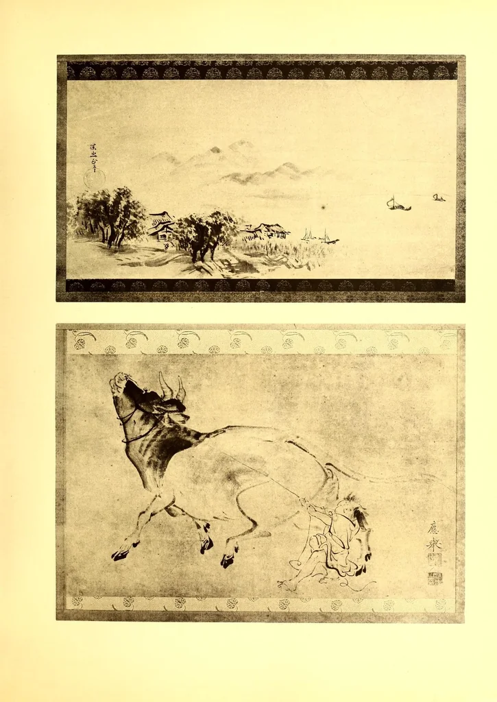 An illustration from Collection P. Barboutau : Peintures-estampes & Objets d'Art du Japon dont la vente aura lieu le 3 juin et jours suivants, a l'Hotel Drouot, Salle N8, 1904, leaf 235