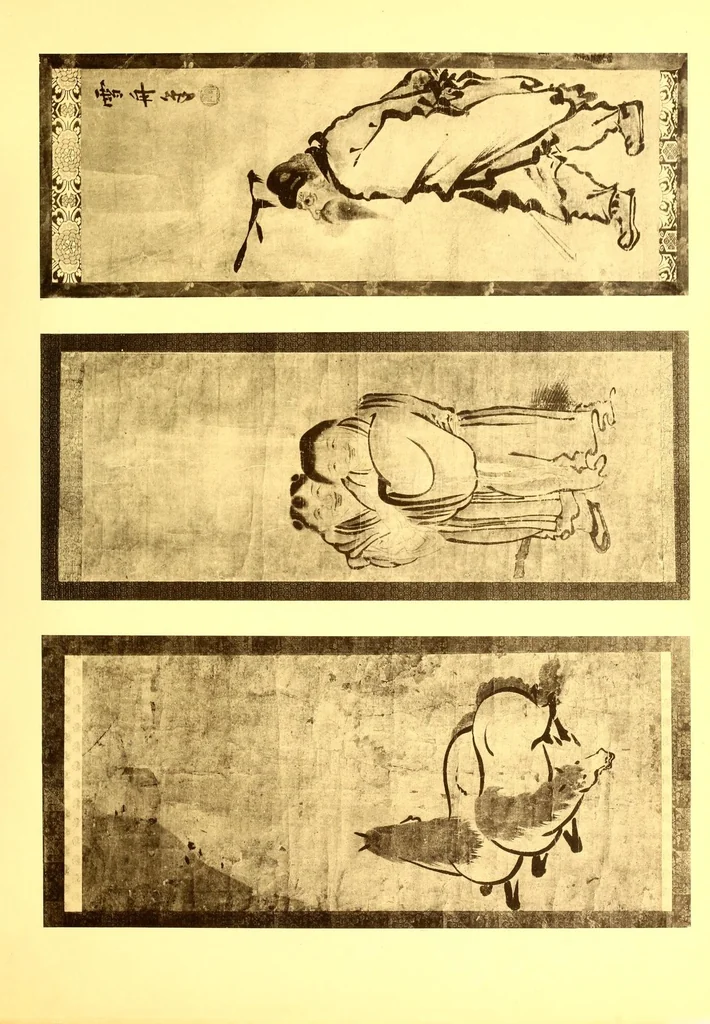 An illustration from Collection P. Barboutau : Peintures-estampes & Objets d'Art du Japon dont la vente aura lieu le 3 juin et jours suivants, a l'Hotel Drouot, Salle N8, 1904, leaf 43