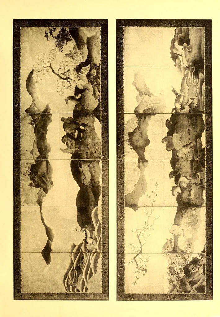 An illustration from Collection P. Barboutau : Peintures-estampes & Objets d'Art du Japon dont la vente aura lieu le 3 juin et jours suivants, a l'Hotel Drouot, Salle N8, 1904, leaf 63
