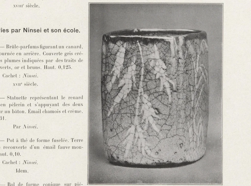 An illustration from Collection S. Bing. : Objets d'art et peintures du Japon et de la Chine dont la vente aura lieu du lundi 7 au samedi 12 mai 1906 inclus dans les galeries de MM. Durand-Ruel, 1906, leaf 53