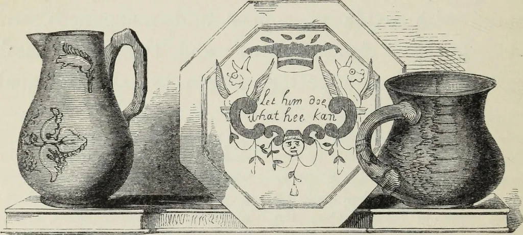 An illustration from Collections towards a history of pottery and porcelain, in the 15th, 16th, 17th, and 18th centuries : with a description of the manufacture, a glossary, and a list of monograms, 1850, leaf 105