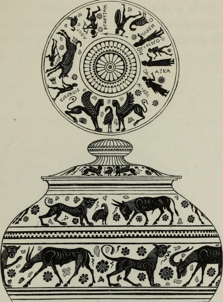 An illustration from Collections towards a history of pottery and porcelain, in the 15th, 16th, 17th, and 18th centuries : with a description of the manufacture, a glossary, and a list of monograms, 1850, leaf 352