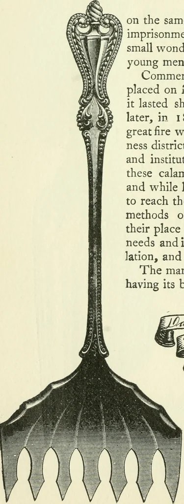 An illustration from The colonial book of the Towle Mfg. Co. Which is intended to delineate and describe some quaint and historic places in Newburyport and vicinity and show the origin and beauty of the colonial pattern of silverware, 1898, leaf 11