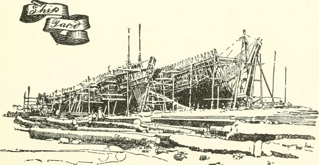 An illustration from The colonial book of the Towle Mfg. Co. Which is intended to delineate and describe some quaint and historic places in Newburyport and vicinity and show the origin and beauty of the colonial pattern of silverware, 1898, leaf 12