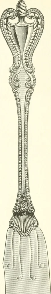 An illustration from The colonial book of the Towle Mfg. Co. Which is intended to delineate and describe some quaint and historic places in Newburyport and vicinity and show the origin and beauty of the colonial pattern of silverware, 1898, leaf 12