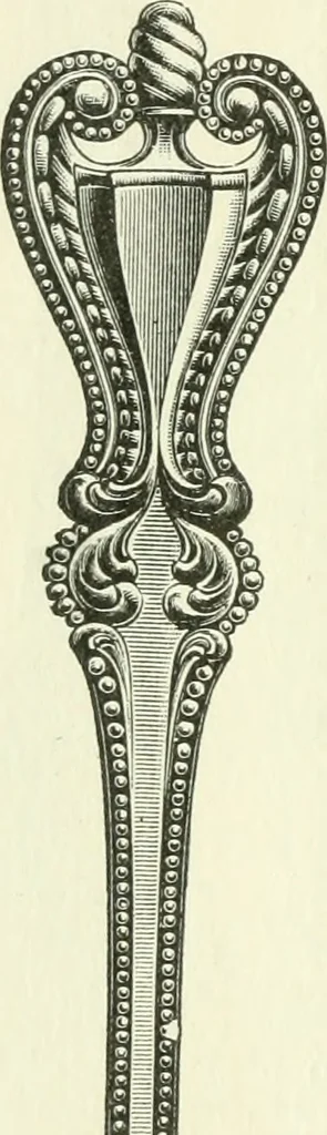 An illustration from The colonial book of the Towle Mfg. Co. Which is intended to delineate and describe some quaint and historic places in Newburyport and vicinity and show the origin and beauty of the colonial pattern of silverware, 1898, leaf 13