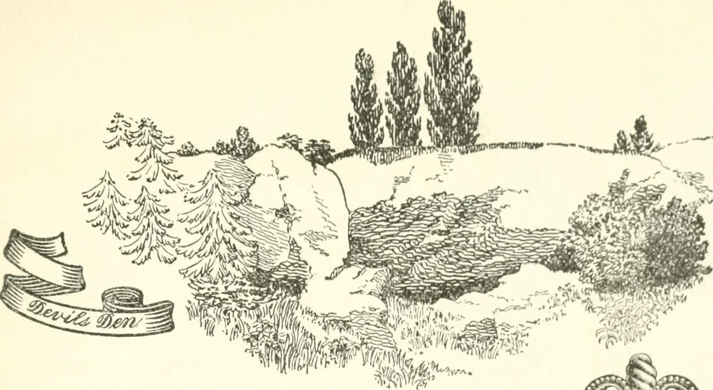 An illustration from The colonial book of the Towle Mfg. Co. Which is intended to delineate and describe some quaint and historic places in Newburyport and vicinity and show the origin and beauty of the colonial pattern of silverware, 1898, leaf 16