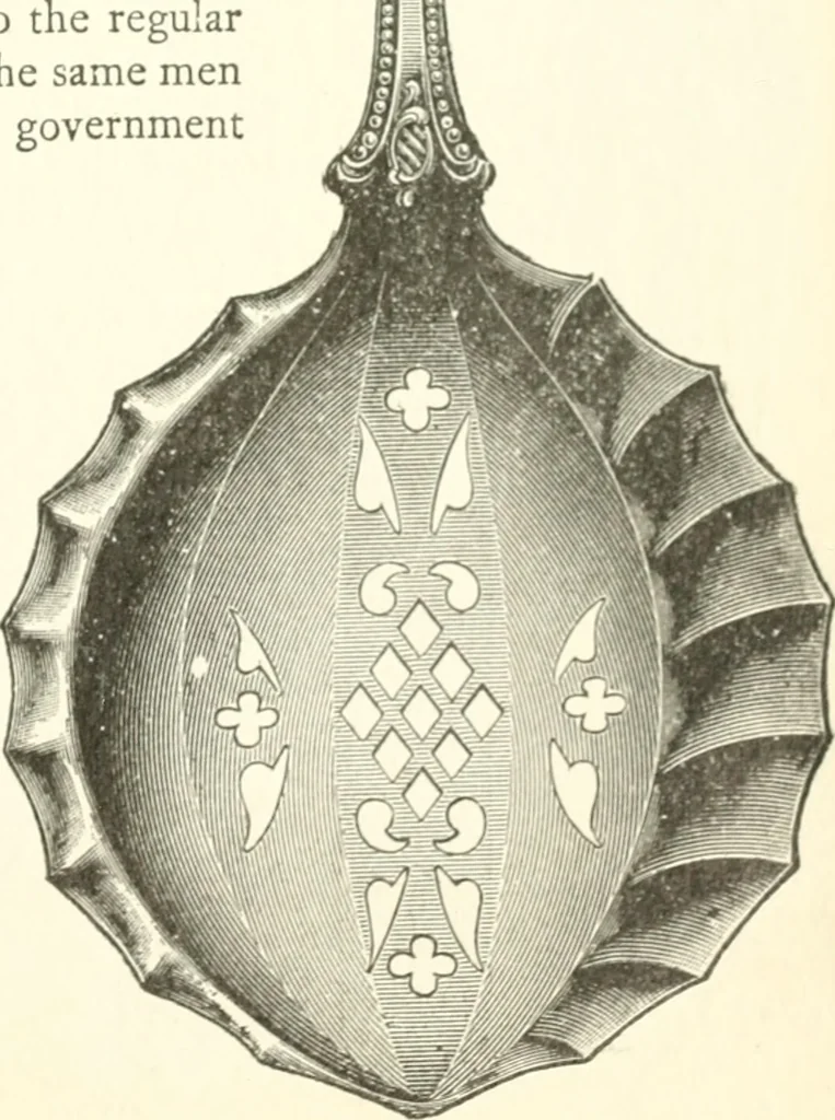 An illustration from The colonial book of the Towle Mfg. Co. Which is intended to delineate and describe some quaint and historic places in Newburyport and vicinity and show the origin and beauty of the colonial pattern of silverware, 1898, leaf 16